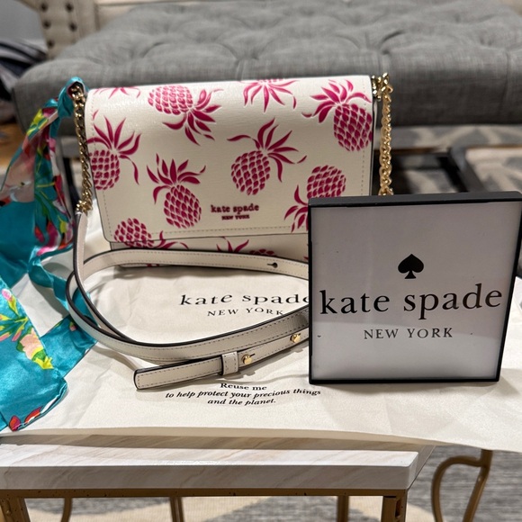 Kate Spade Bag Morgan Pink Pineapple Crossbody - Picture 4 of 17